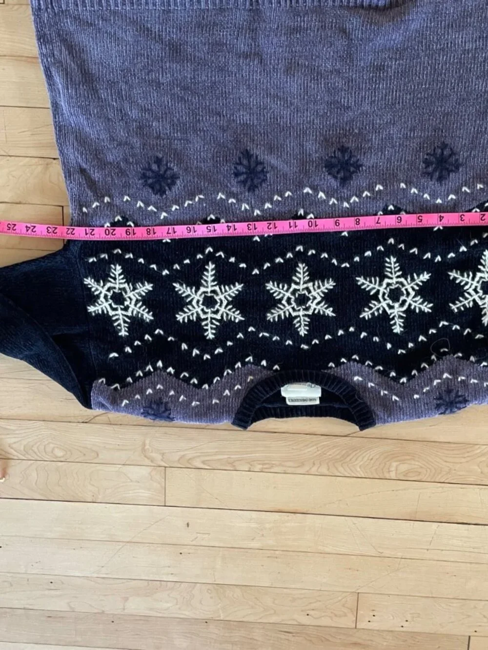 Vintage 90s Sweater Chenille Holiday Snowflake Purple XL Hand Embroidered Soft